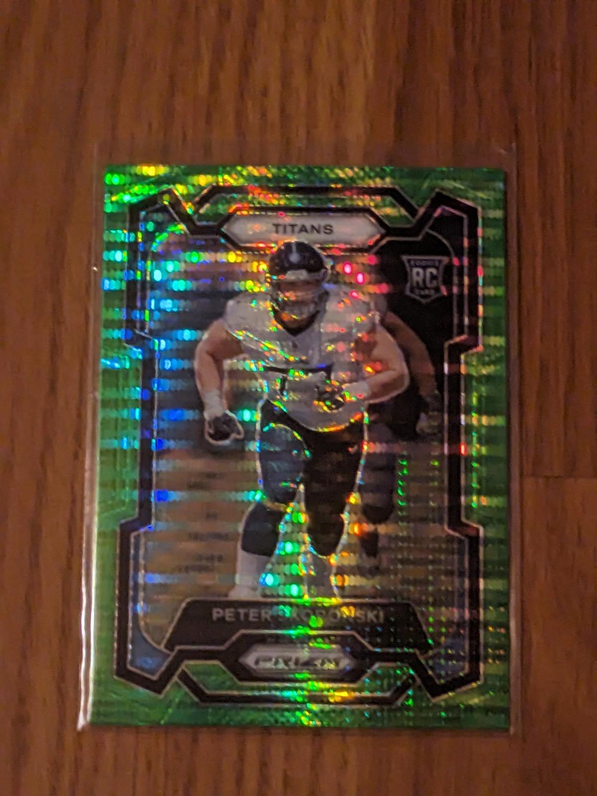 2023 Panini Prizm PETER SKORONSKI Rookie Neon Green Pulsar Prizm #395 Titans