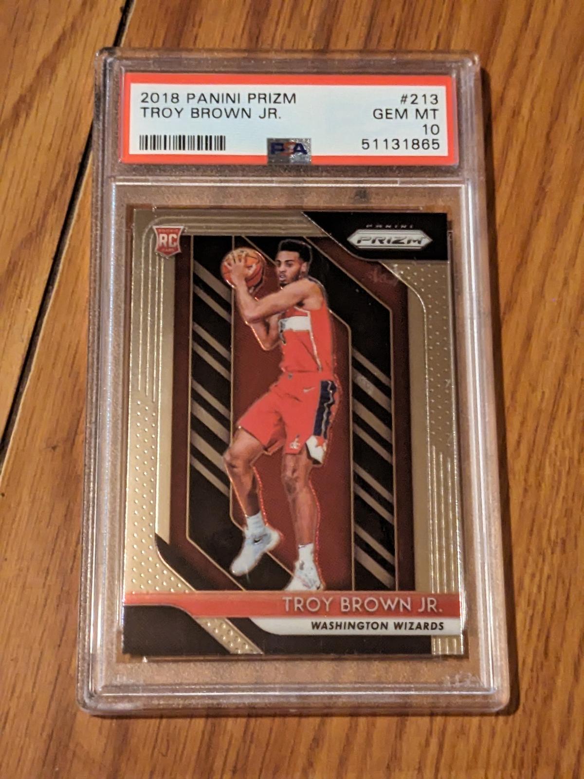 Troy Brown JR 2018 Panini Prizm RC GEM MT 10 PSA graded #213