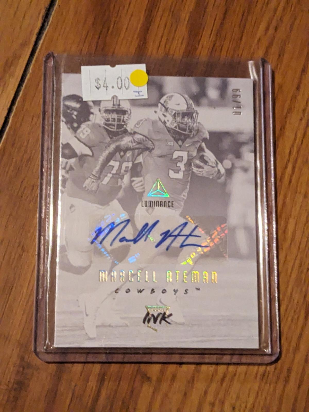 01/99 SP Marcell Ateman 2018 Luminance Auto RC/Rookie