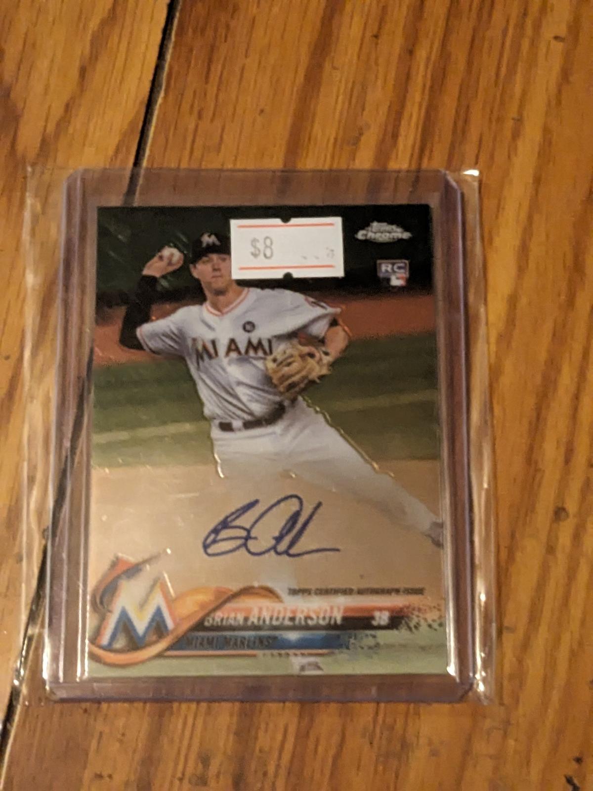 2018 Topps Chrome Brian Anderson Auto RC Rookie Miami Marlins RA-BA