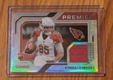 2021 PANINI PRIZM RONDALE MOORE PREMIER PATCH/RELIC SILVER PRIZM ROOKIE RC PJ-17