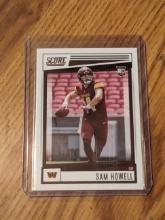 Sam Howell Rookie Card RC 2022 Panini Score Football #304 Washington Commanders