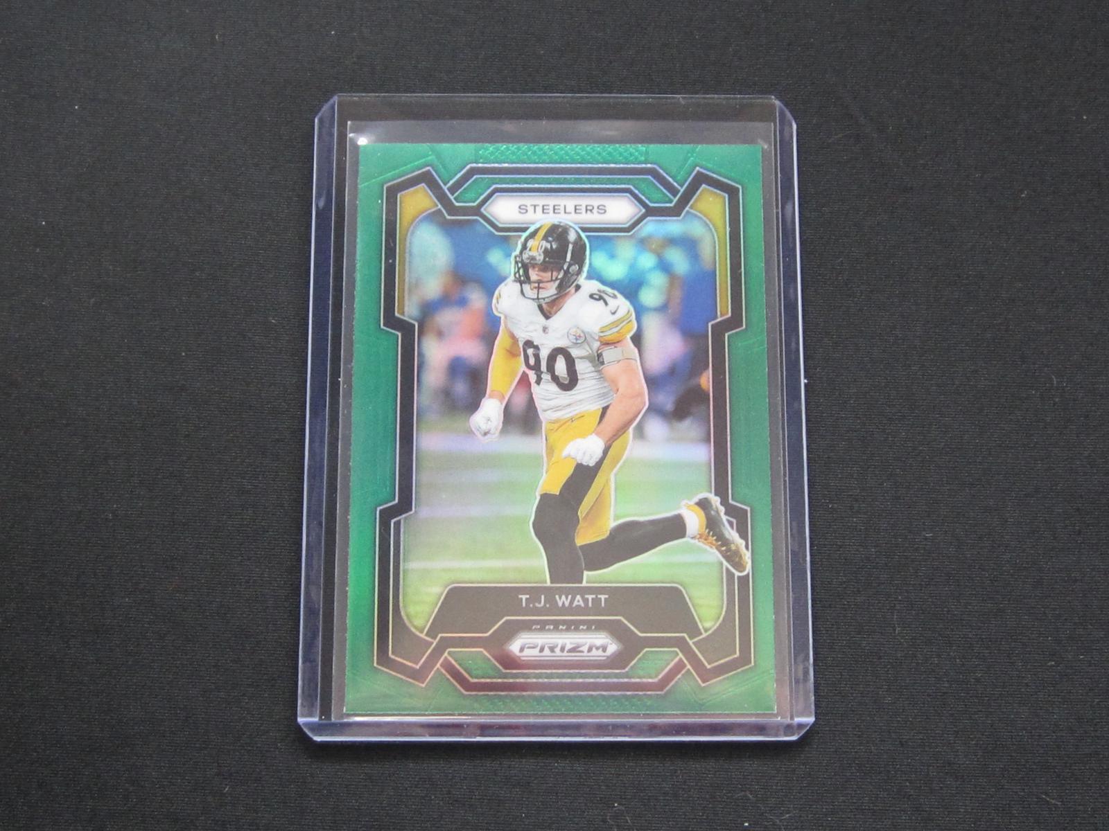 2023 PANINI PRIZM T.J. WATT GREEN PRIZM STEELERS