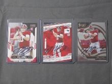 3 CARD LOT MAC JONES SIGNED ROOKIE CARDS WITH COA