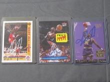 3 CARD LOT KARL MALONE SIGNED SPORTS CARDS COA