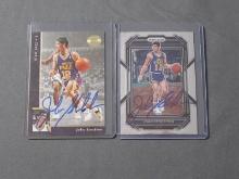 2 CARD LOT JOHN STOCKTON SIGNED CARDS COA