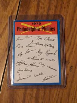 1973 Topps Team Checklists Philadelphia Phillies Team