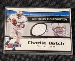 2000 Fleer Gamers Charlie Batch Game Used Patch Detroit Lions