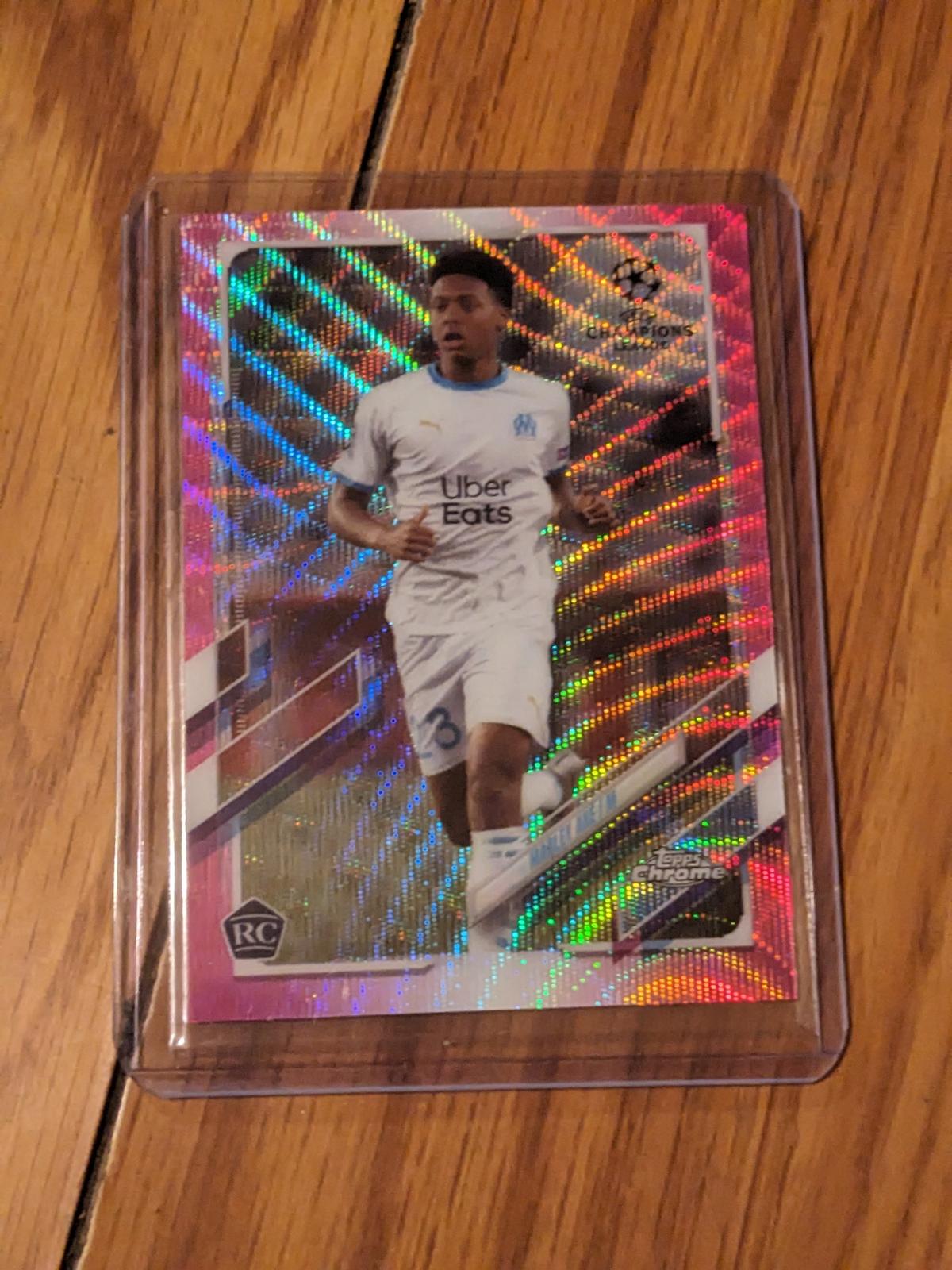 Marley Ake 2020-21 Topps Chrome UEFA Champion League Pink Wave X-Fractor RC # 56