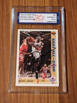 Michael Jordan 1991 Upper Deck auto Authenticated by Fivestar Grading Graded