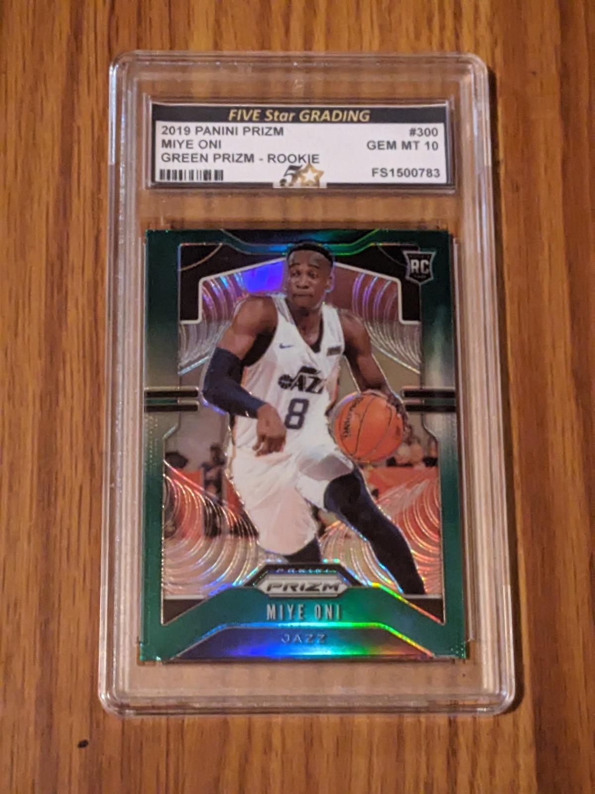 Miye Oni 2019 Panini Prizm rc green prizm GEM MT 10 Fivestar Grading Graded