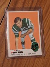 1969 GERRY PHILBIN TOPPS #262 NEW YORK JETS VINTAGE FOOTBALL CARD