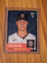 2022 Topps Chrome Platinum Anniversary Jose Miranda Rookie Blue Prism Refactor