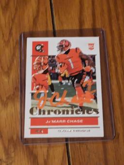 JA'Marr Chase RC autographed card w/coa