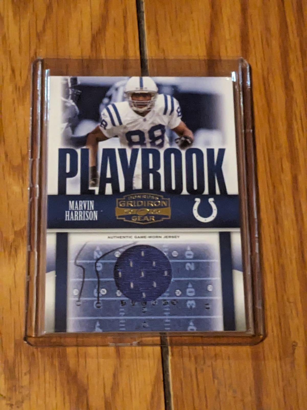 136/250 SP 2006 Donruss Gridiron Gear Marvin Harrison Playbook Game Worn Jersey