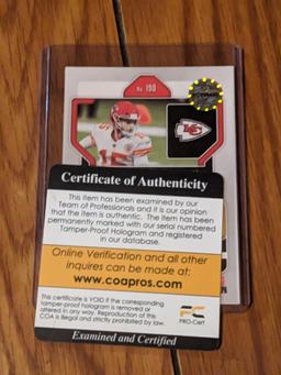 Patrick Mahomes II  autographed card w/coa