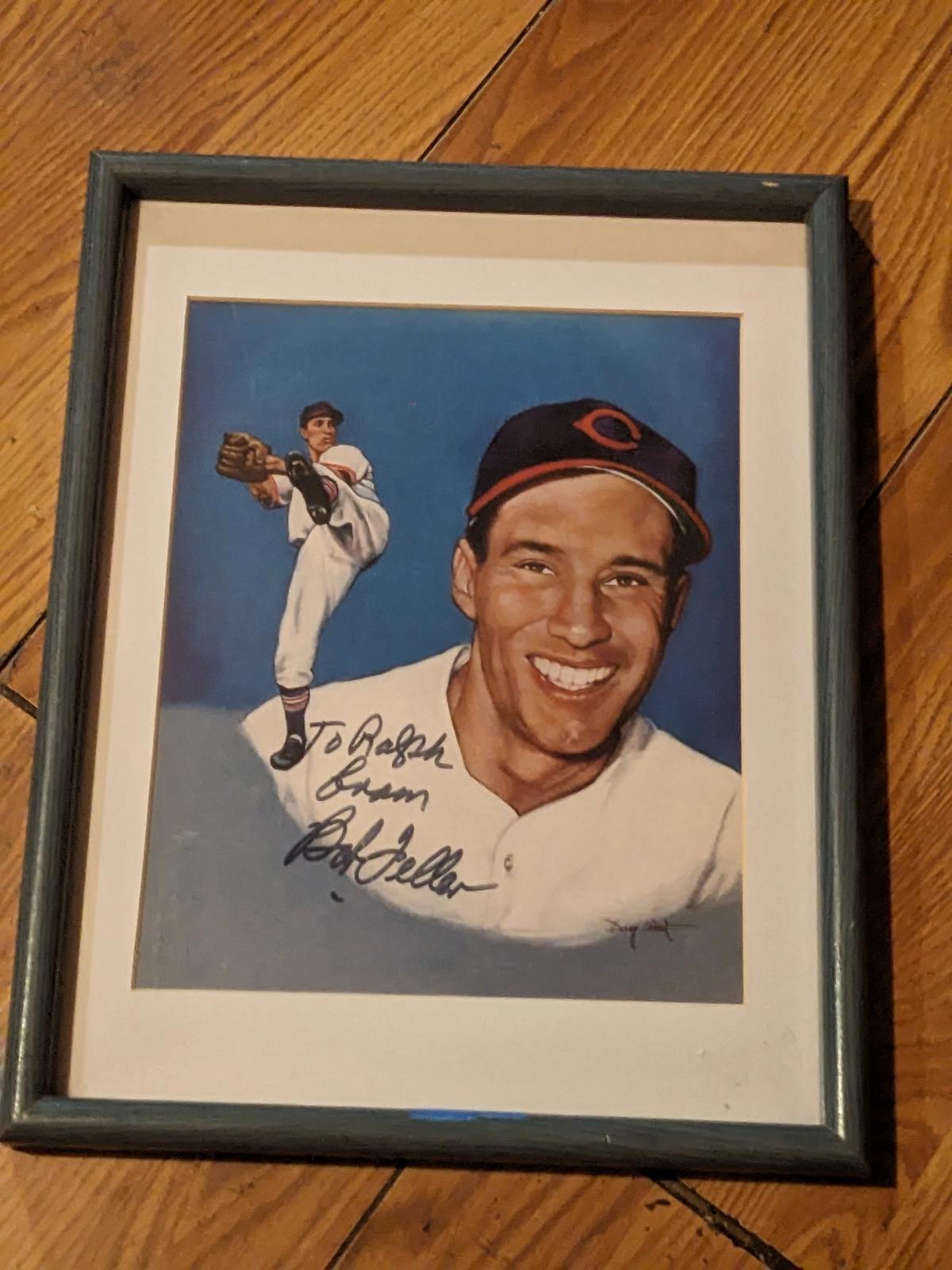 Bob Feller autographed 8x10 framed picture with coa