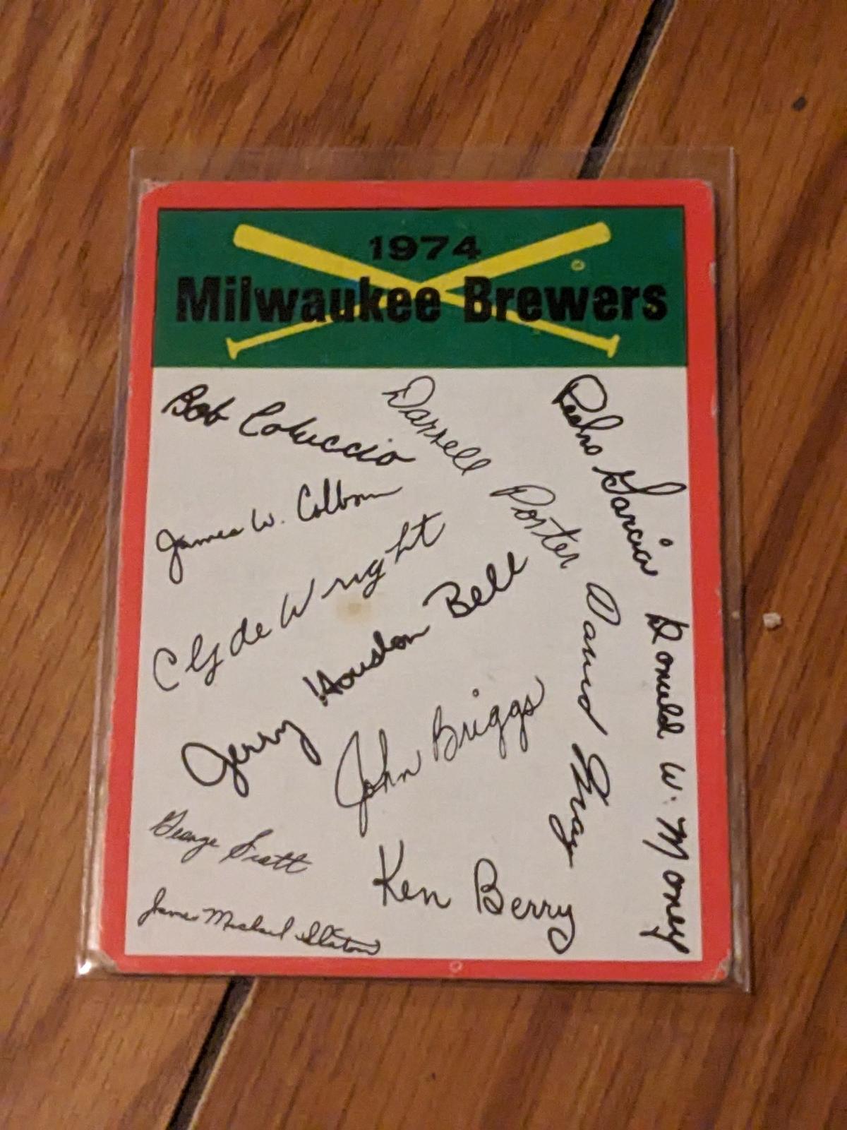 1974 Topps #NNO Milwaukee Brewers Team Checklist