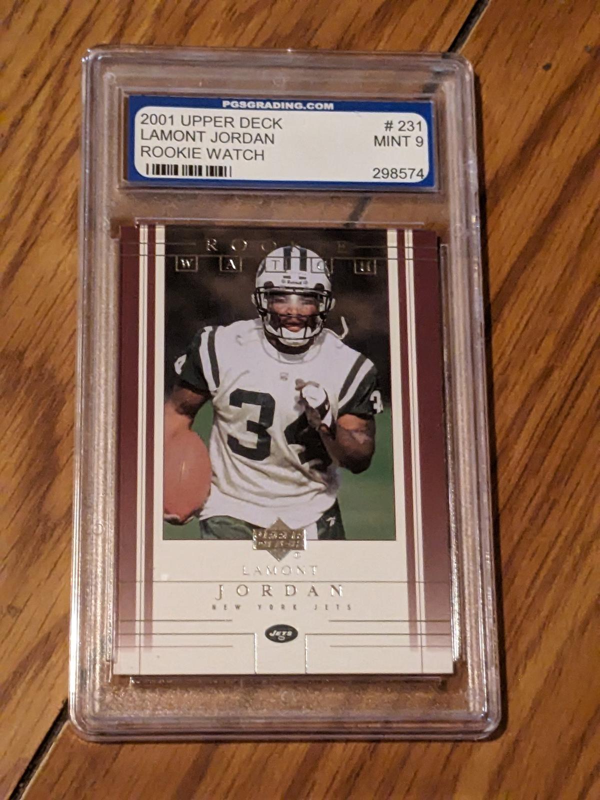 Lamont Jordan 2001 Upper Deck RC watch MINT 9 graded