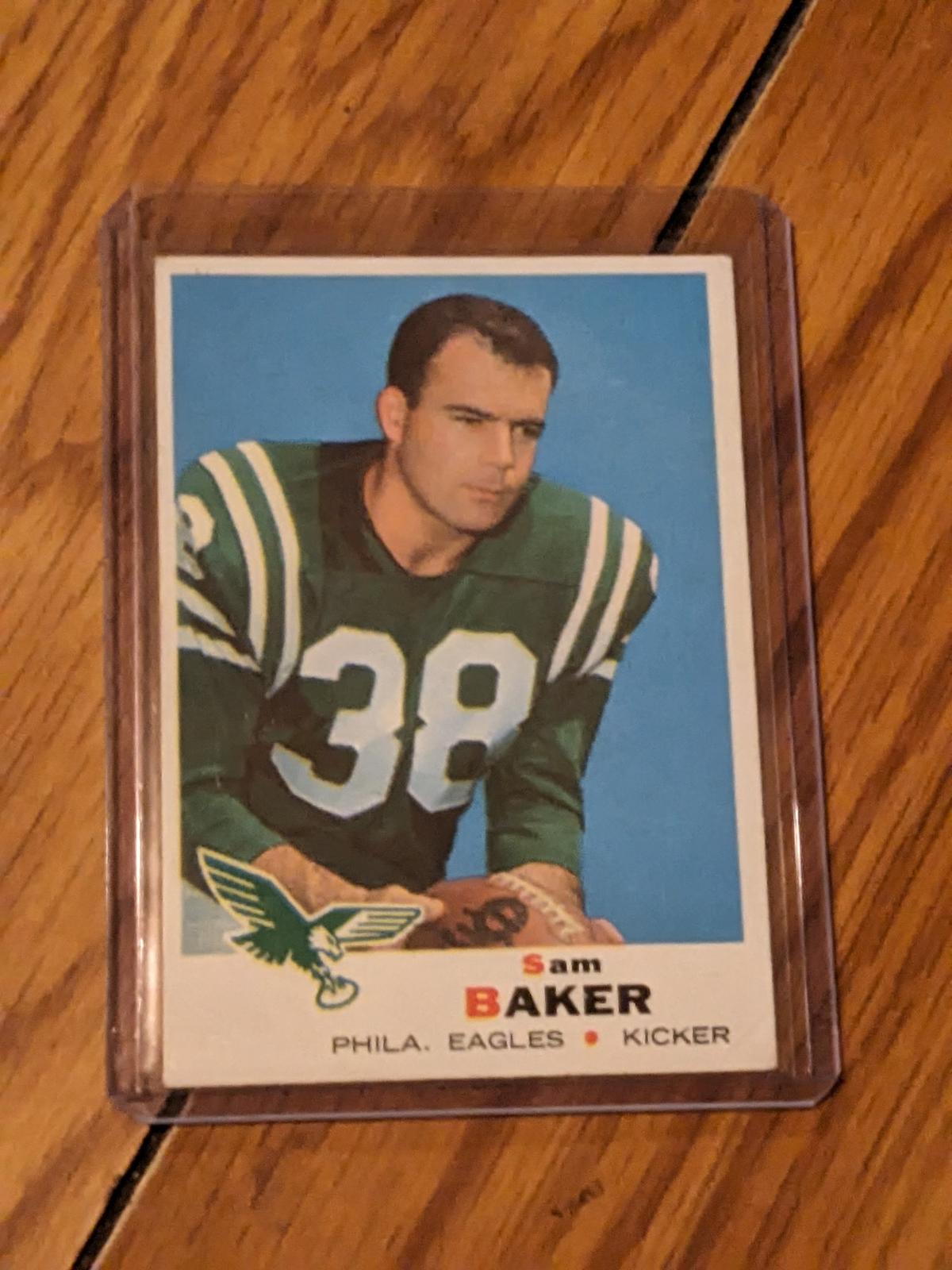 Sam Baker #154 Topps 1969 Football Card (Philadelphia Eagles)