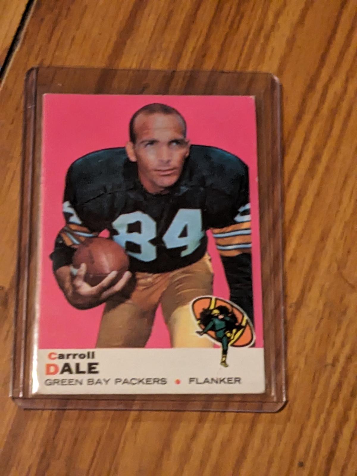 1969 RARE TOPPS FOOTBALL CARD-CARROLL DALE #77-GREEN BAY PACKERS-VINTAGE