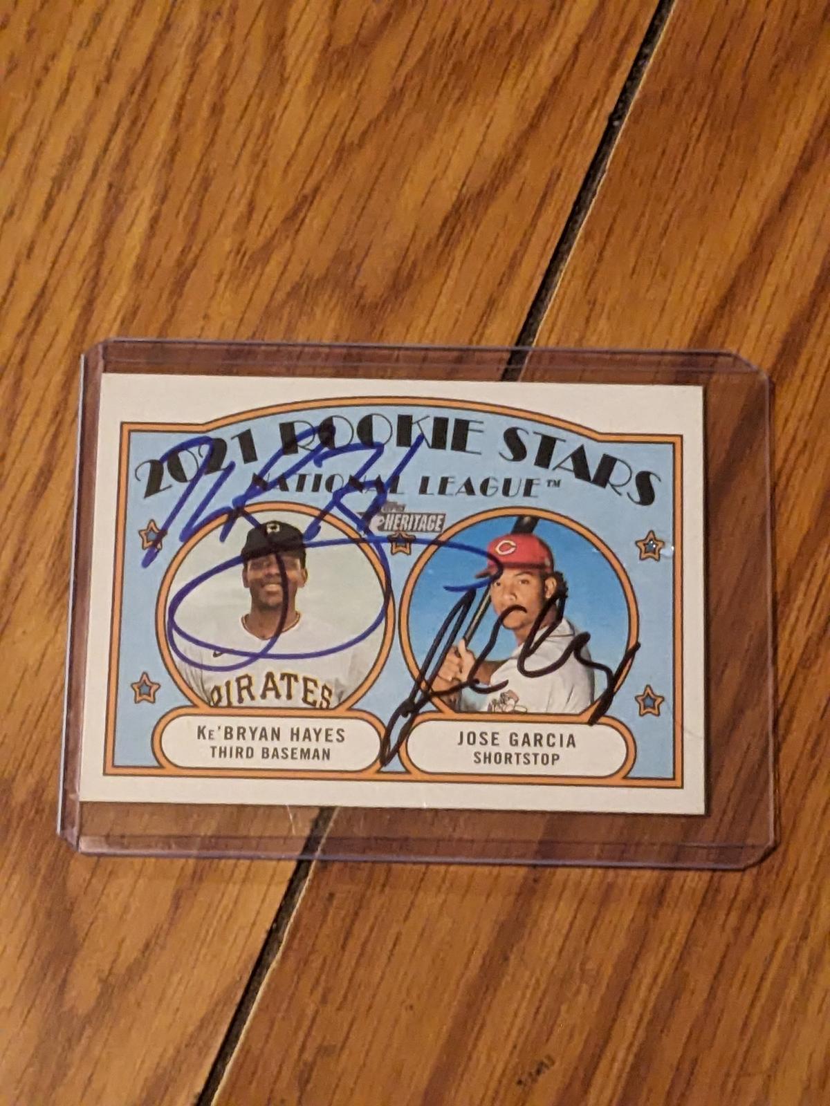 KeBryan Hayes , Jose Garcia dual autographed card w/coa