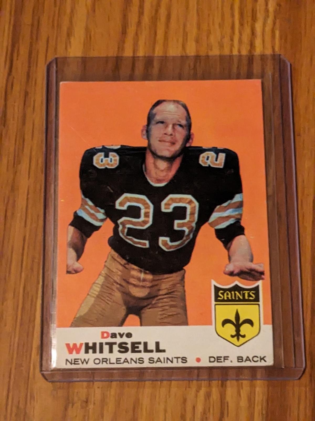 DAVE WHITSELL - 1969 TOPPS - BASE CARD # 14 - LIONS - BEARS - SAINTS - NFL