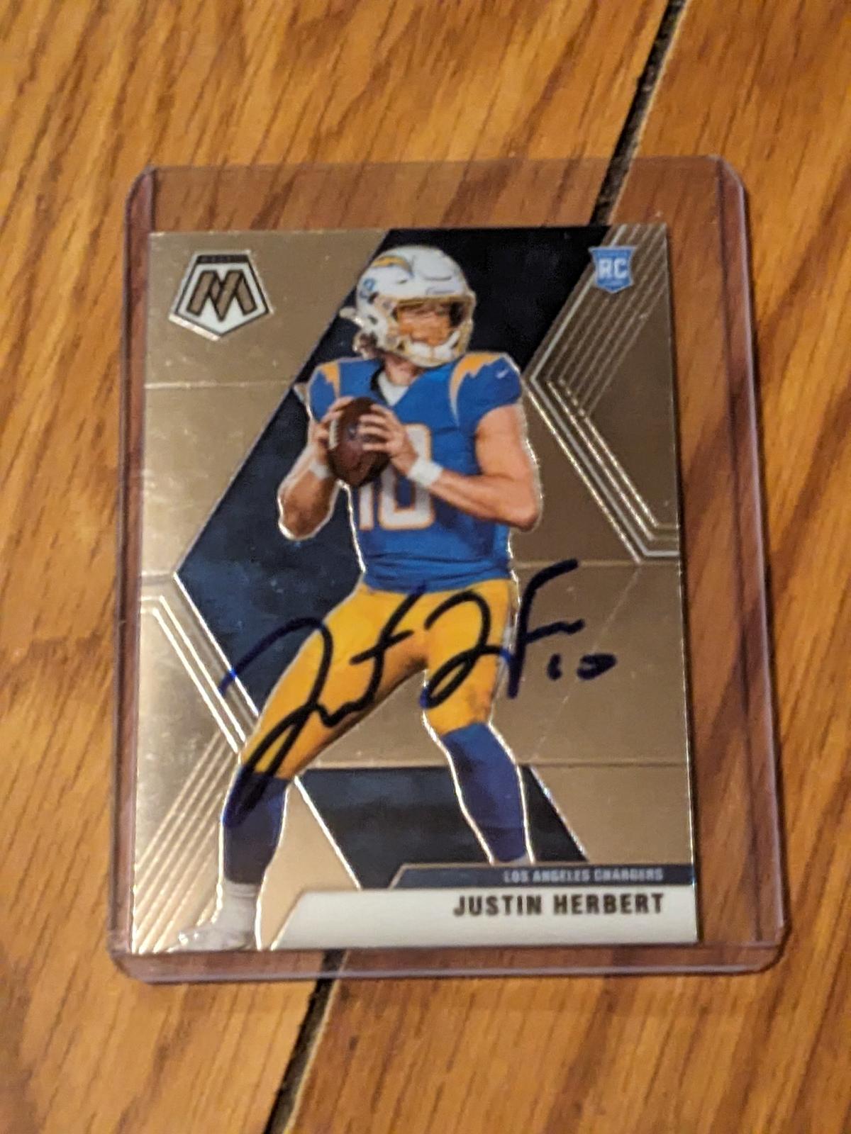 Justin Herbert RC autographed card w/coa