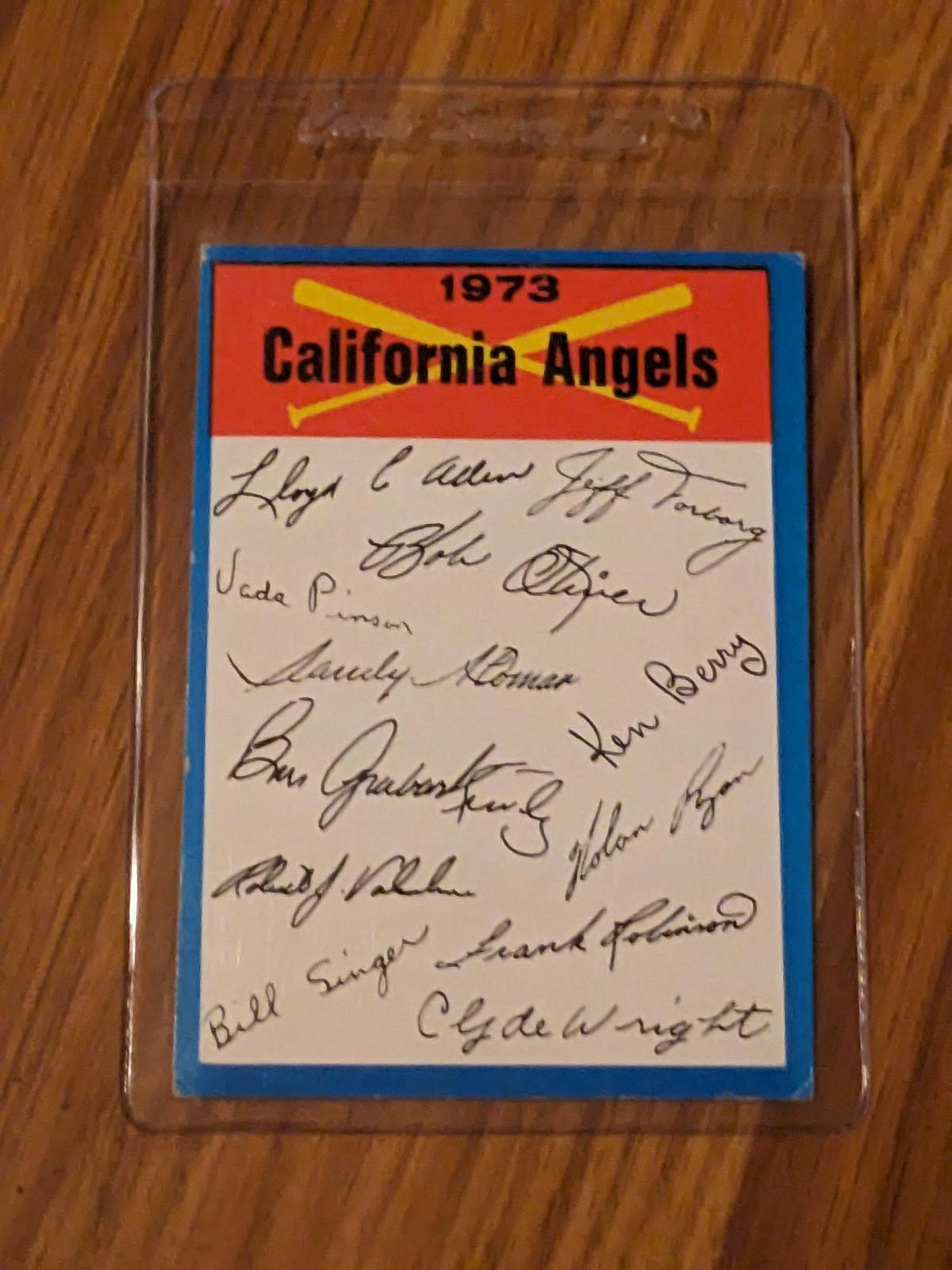 1973 Topps BLUE TEAM CHECKLIST CALIFORNIA ANGELS