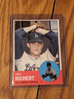 1963 Topps #383 Pete Richert Vintage Los Angeles Dodgers Baseball Card