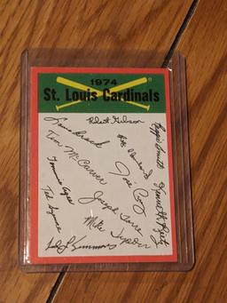 1974 Topps Baseball St. Louis Cardinals Red Team Checklist Vintage MLB Card