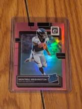 2022 Panini Donruss Optic Montrell Washington #295 Pink Prizm Rated Rookie