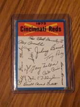 1973 Topps BLUE TEAM CHECKLIST Cincinnati Reds