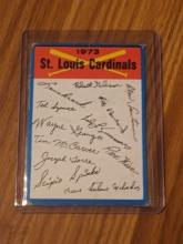 1973 Topps team card st louis cadinals CheckList