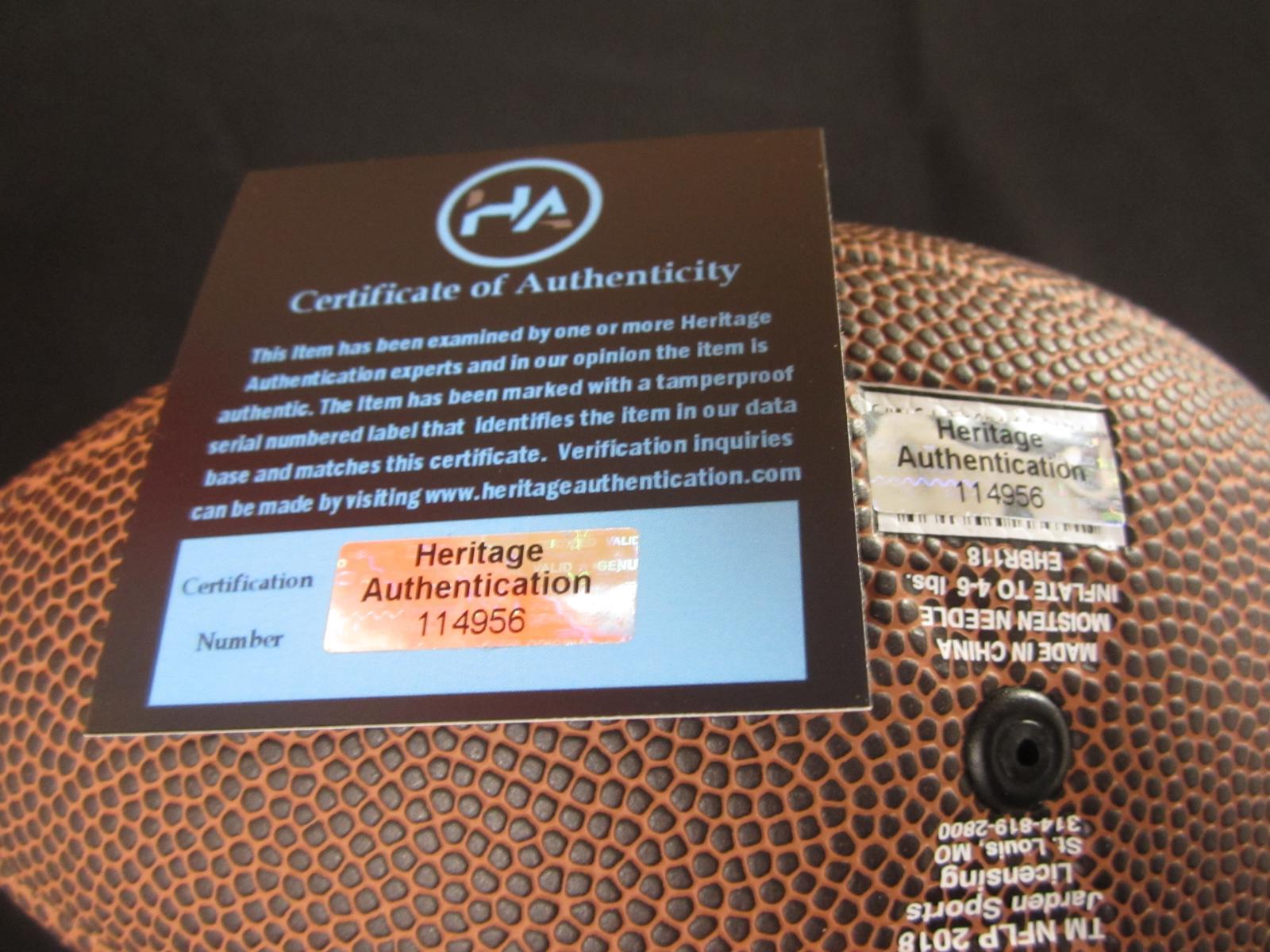 Jim Brown signed mini football coa