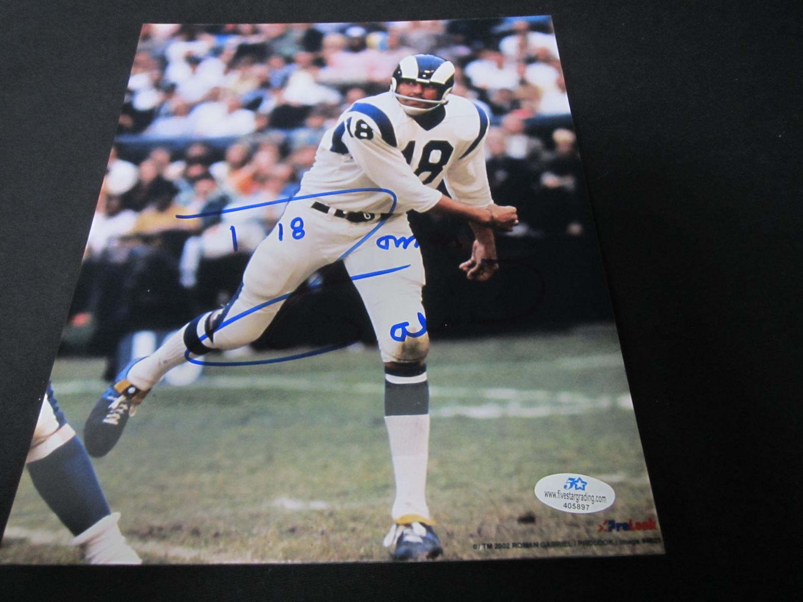 ROMAN GABRIEL SIGNED 8X10 PHOTO COA