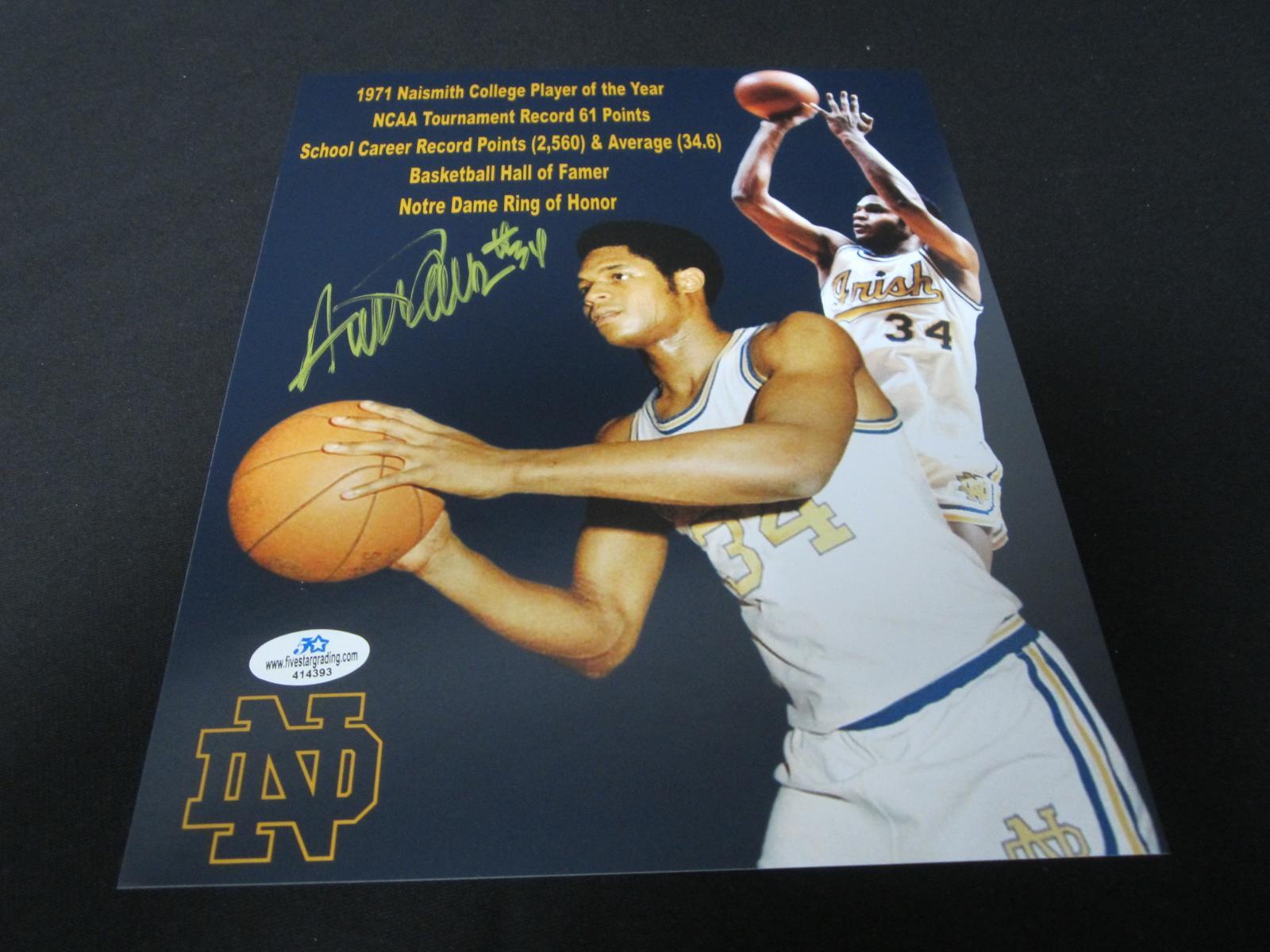 AUSTIN CARR SIGNED NOTRE DAME 8X10 PHOTO COA