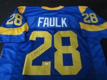 RAMS MARSHALL FAULK SIGNED JERSEY COA