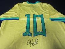 BRASIL PELE SIGNED SOCCER JERSEY COA