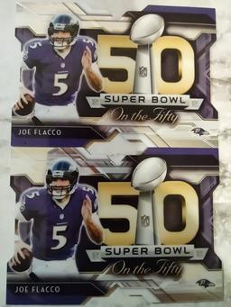 2015 Topps Chrome Diecut Super Bowl @ The 50 Joe Flacco Lot Of 2