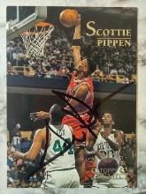 Hand Signed Scottie Pipen Card W/ COA