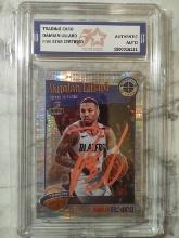 Hand Signed Damian Lillard Card w/coa