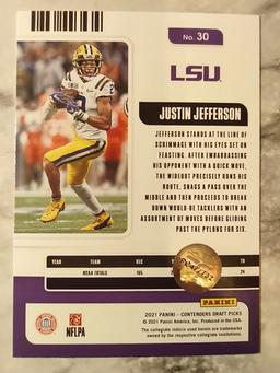 Hand Signed Rookie Justin Jefferson W/ COA