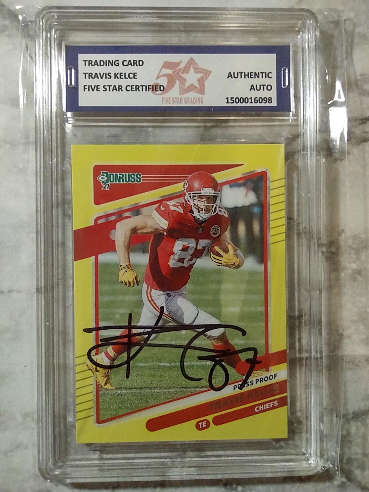 Hand Signed Travis Kelce Card W/COA