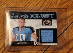 248/299 SP 2011 PANINI THREADS ROOKIE COLLECTION MATERIALS JAKE LOCKER patch