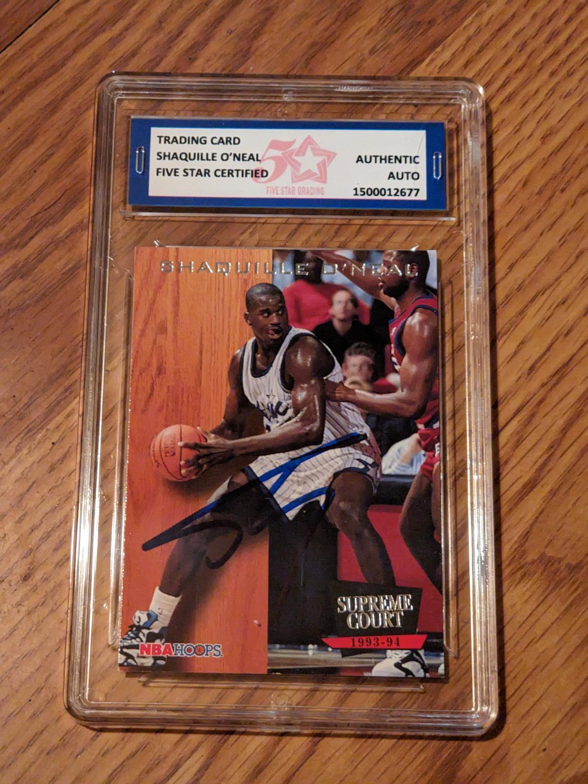 Shaquille O'neal 1994 hoops auto Authenticated by Fivestar Grading Graded
