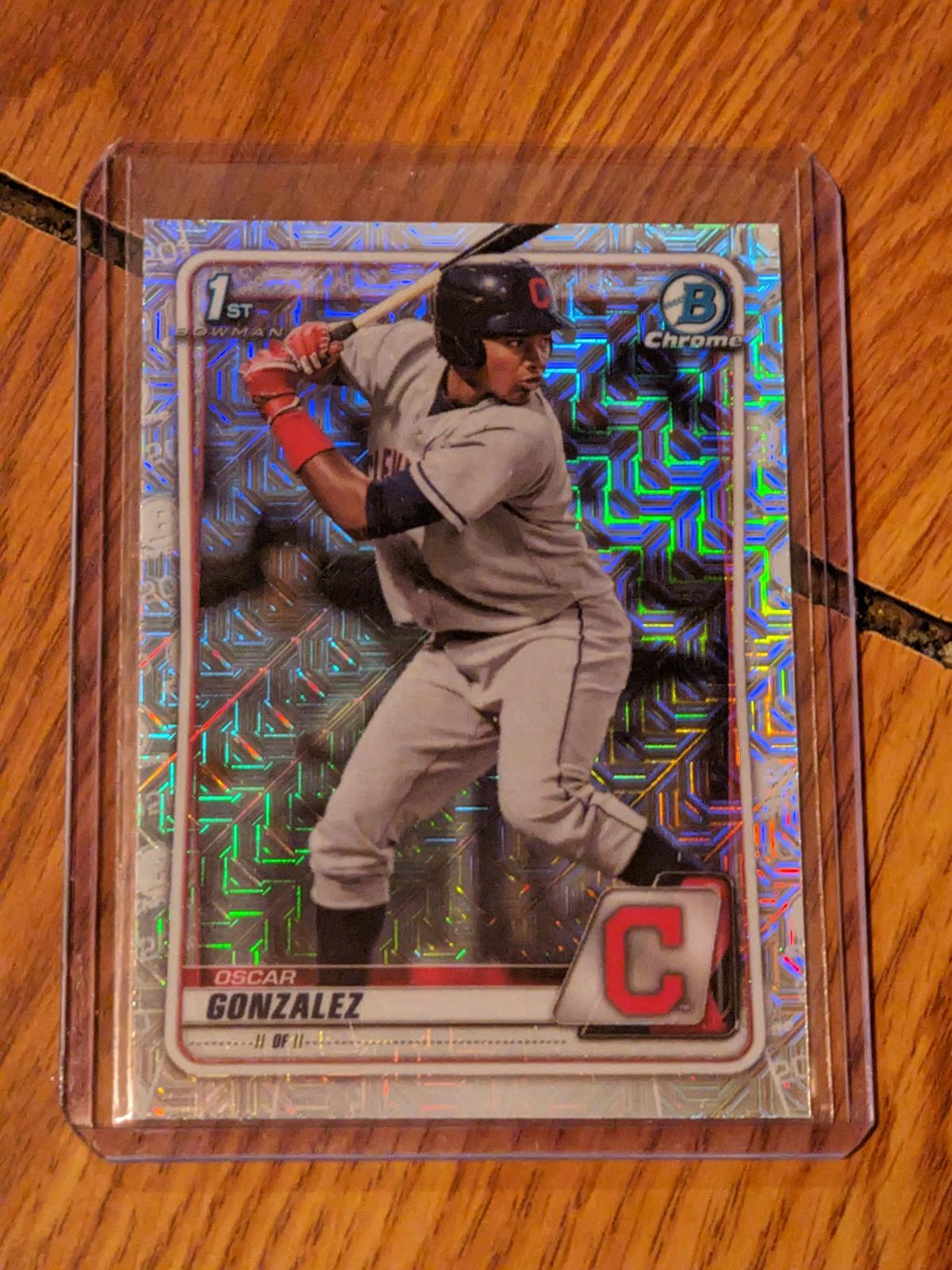 2020 Bowman CHROME #BCP-109 Oscar Gonzalez mojo Refractor Rookie Card