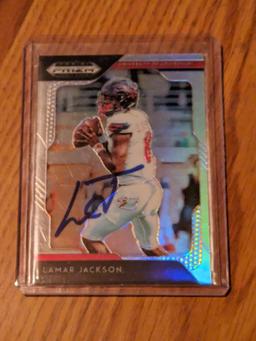 Lamar Jackson autographed card w/coa