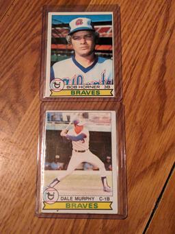 x2 Vintage mlb lot dale murphy and bob horner 1979 Topps cards
