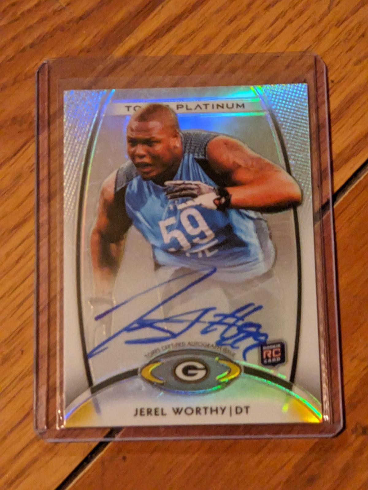 Jerel Worthy 2012 Topps Platinum Refractor Auto RC #164 Packers